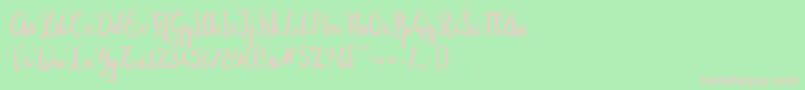 フォントDastan Script – 緑の背景にピンクのフォント