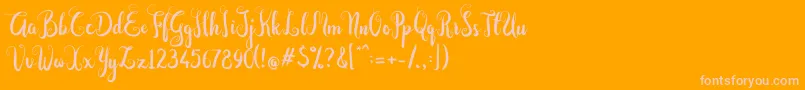 Dastan Script Font – Pink Fonts on Orange Background