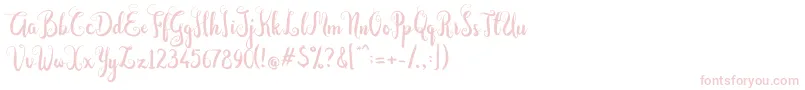 Dastan Script-fontti – vaaleanpunaiset fontit valkoisella taustalla