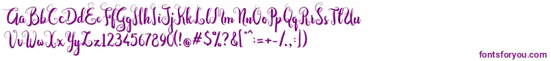 フォントDastan Script – 白い背景に紫のフォント