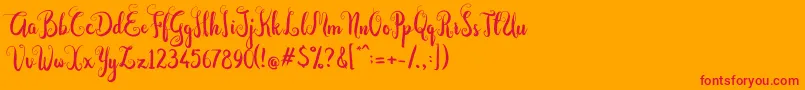 Dastan Script Font – Red Fonts on Orange Background