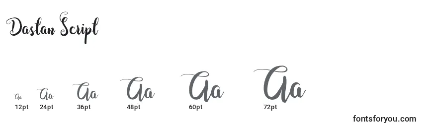 Dastan Script Font Sizes