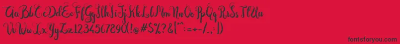 Czcionka Dastan Script – czarne czcionki na czerwonym tle