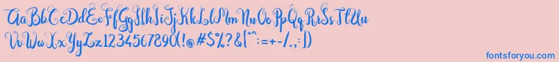 Шрифт Dastan Script – синие шрифты на розовом фоне