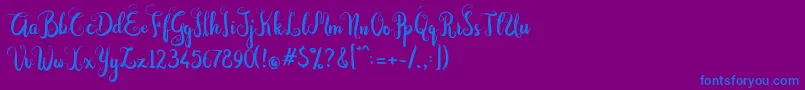 Dastan Script Font – Blue Fonts on Purple Background