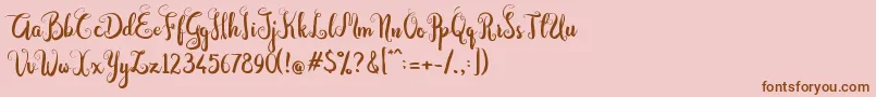 Dastan Script Font – Brown Fonts on Pink Background