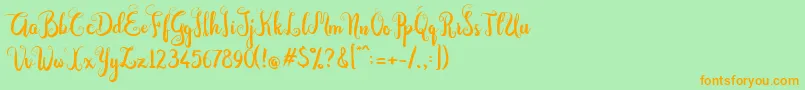 Dastan Script Font – Orange Fonts on Green Background