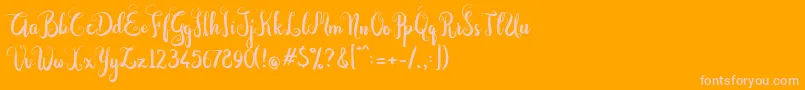 Dastan Script Font – Pink Fonts on Orange Background