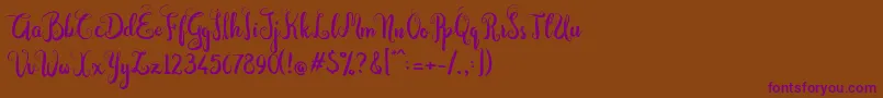 Dastan Script Font – Purple Fonts on Brown Background