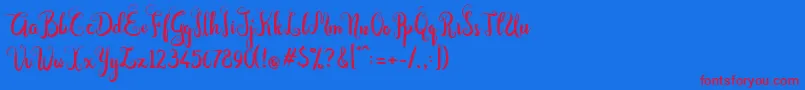 Dastan Script Font – Red Fonts on Blue Background