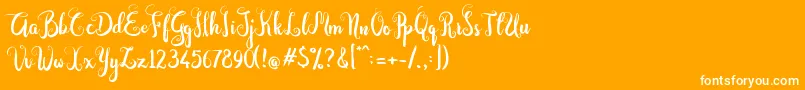 Dastan Script Font – White Fonts on Orange Background