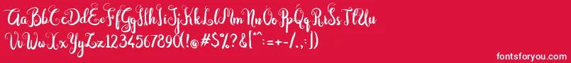 フォントDastan Script – 赤い背景に白い文字