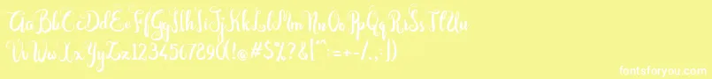 フォントDastan Script – 黄色い背景に白い文字
