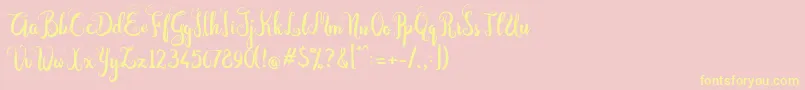 Police Dastan Script – polices jaunes sur fond rose