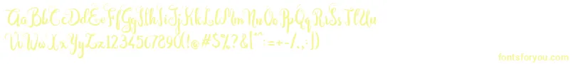 Dastan Script Font – Yellow Fonts on White Background