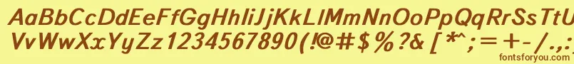 Czcionka Textboo3 – brązowe czcionki na żółtym tle