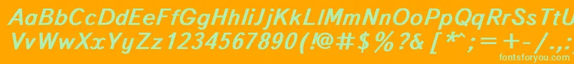 Textboo3 Font – Green Fonts on Orange Background