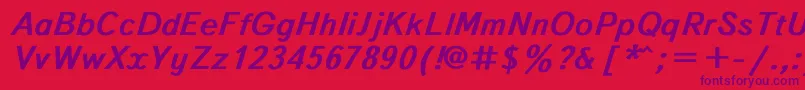 Czcionka Textboo3 – fioletowe czcionki na czerwonym tle