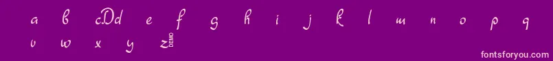 Dathyn Demo-Schriftart – Rosa Schriften auf violettem Hintergrund