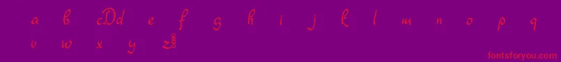 Dathyn Demo-Schriftart – Rote Schriften auf violettem Hintergrund