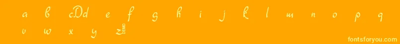 Dathyn Demo-Schriftart – Gelbe Schriften auf orangefarbenem Hintergrund