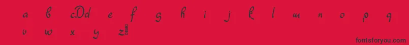 Dathyn Demo-Schriftart – Schwarze Schriften auf rotem Hintergrund