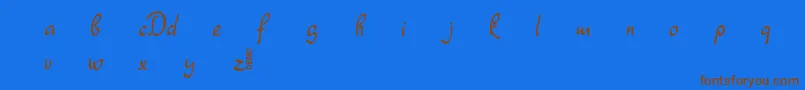 Dathyn Demo Font – Brown Fonts on Blue Background
