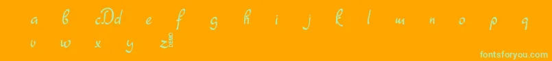 Dathyn Demo Font – Green Fonts on Orange Background