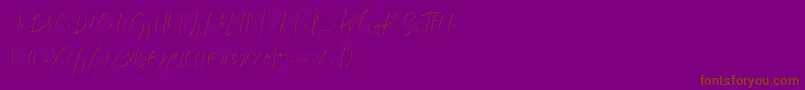 フォントdattebayo – 紫色の背景に茶色のフォント