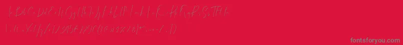 dattebayo-Schriftart – Graue Schriften auf rotem Hintergrund