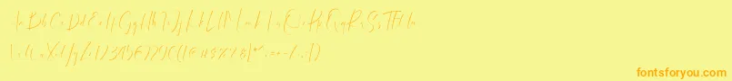 dattebayo Font – Orange Fonts on Yellow Background