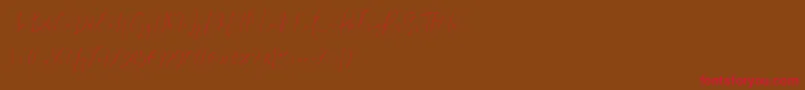 dattebayo-Schriftart – Rote Schriften auf braunem Hintergrund