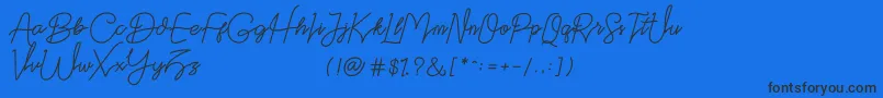 Datten Dafont Font – Black Fonts on Blue Background