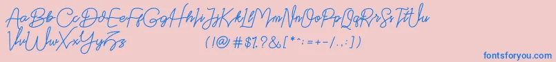 Datten Dafont Font – Blue Fonts on Pink Background