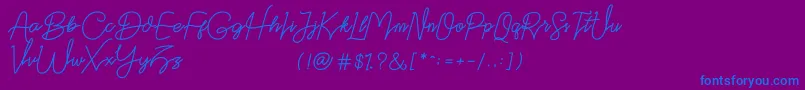 フォントDatten Dafont – 紫色の背景に青い文字