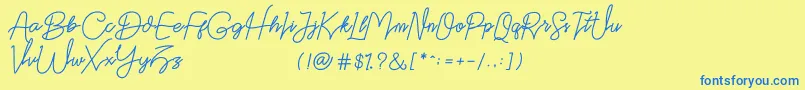 Datten Dafont Font – Blue Fonts on Yellow Background