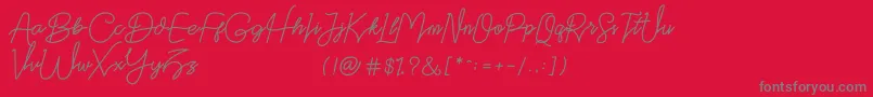 Datten Dafont Font – Gray Fonts on Red Background