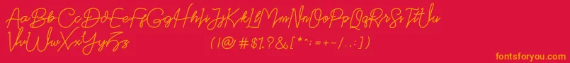 Datten Dafont Font – Orange Fonts on Red Background