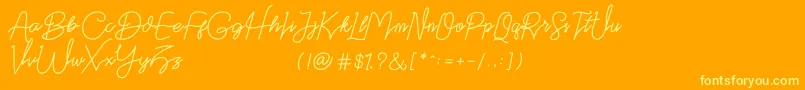 Datten Dafont Font – Yellow Fonts on Orange Background