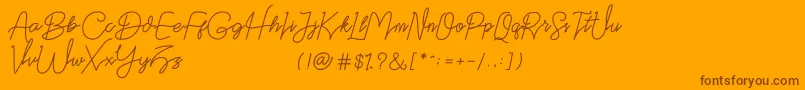 Datten Dafont Font – Brown Fonts on Orange Background