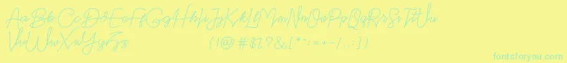Police Datten Dafont – polices vertes sur fond jaune