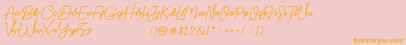 Datten Dafont Font – Orange Fonts on Pink Background