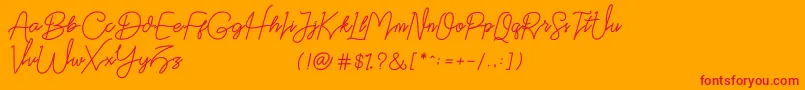 Datten Dafont Font – Red Fonts on Orange Background