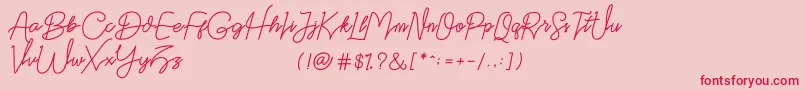 Datten Dafont Font – Red Fonts on Pink Background