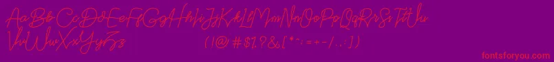 Datten Dafont Font – Red Fonts on Purple Background