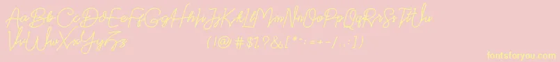 Datten Dafont Font – Yellow Fonts on Pink Background