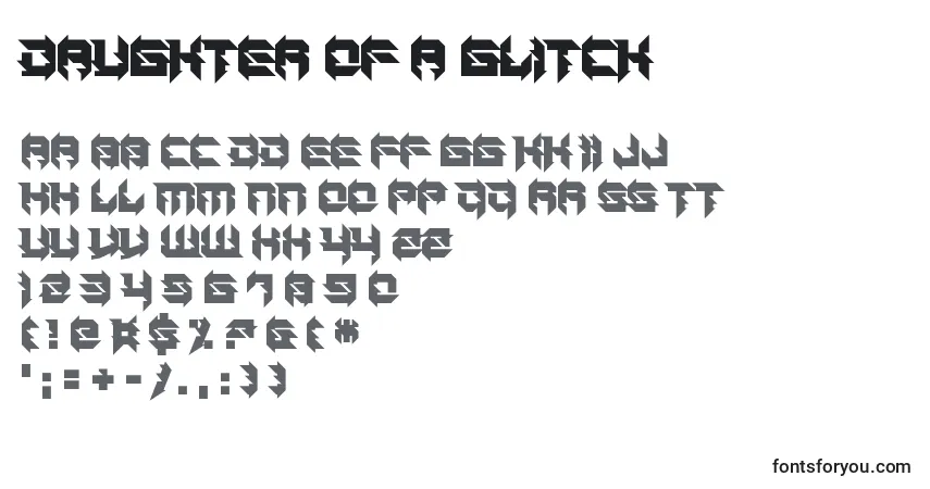 A fonte Daughter of a Glitch – alfabeto, números, caracteres especiais