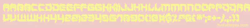 Daughter of a Glitch-Schriftart – Gelbe Schriften auf rosa Hintergrund