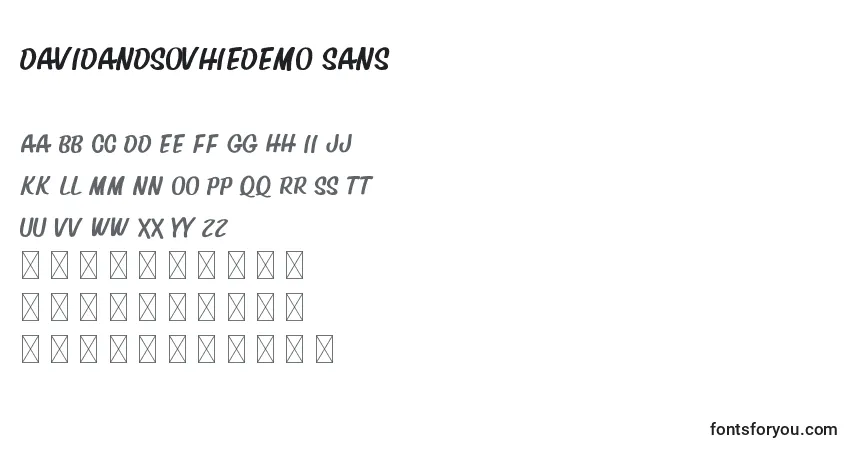 Шрифт DavidAndSovhieDEMO Sans – алфавит, цифры, специальные символы