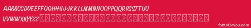Шрифт DavidAndSovhieDEMO Sans – розовые шрифты на красном фоне